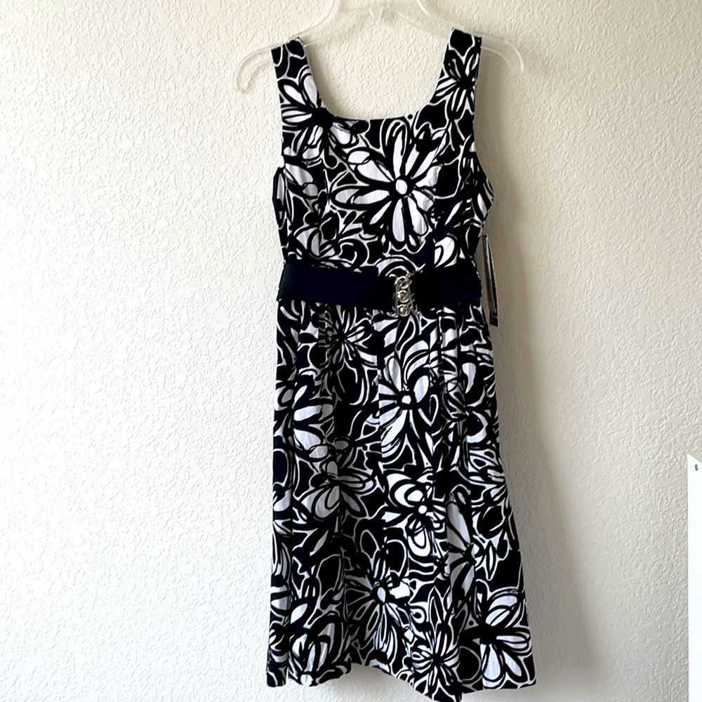 Girl’s 12 Black and White Floral Dress